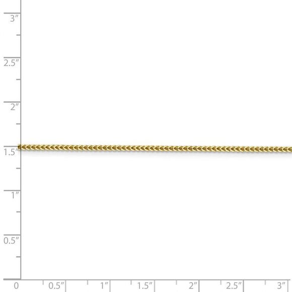 1.3mm, 14k Yellow Gold, Solid Franco Chain Necklace, 18 Inch - Picture 5 of 8